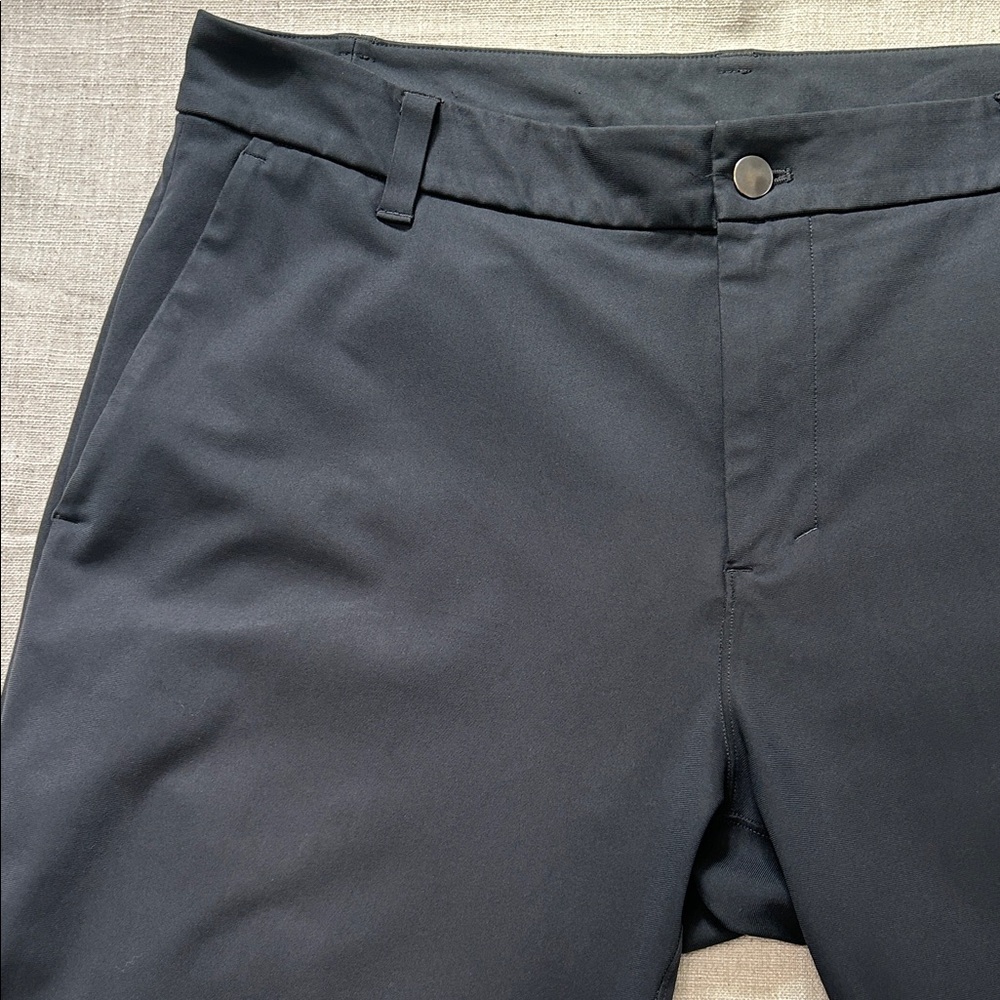 Lululemon Commission Pants Men's 34 Navy Classic Fit Flat Front Chinos - Picture 2 of 11